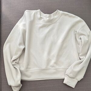 Lululemon Cream Cropped Crewneck Softreme
